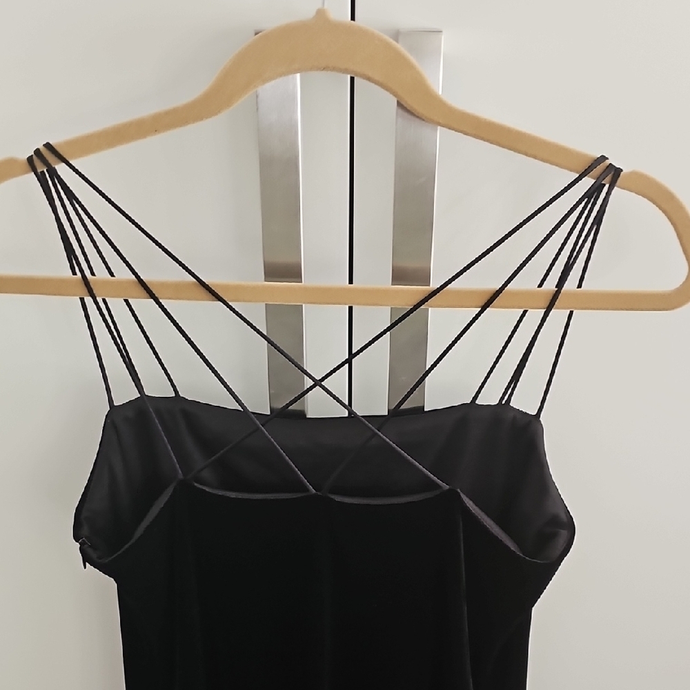 Laundry By Shelli Segal Black Spaghetti Strap Slip Dress - Picture 3 of 4
